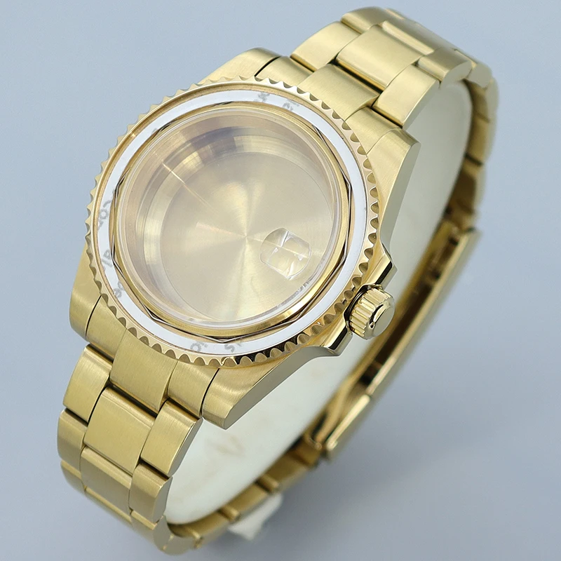 40MM Luxury Watch Case Sapphire Glass For NH36 NH35 NH34 NH38 Miyota8215 Eta2824 Movement SUB GMT Case Repair Parts Slide Buckle