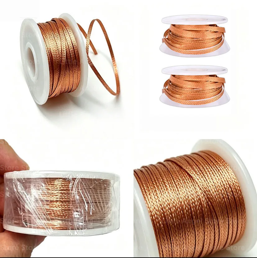 Fil de soudure en cuivre, ruban tressé de dessoudage, outil de soudure pour points de soudure de cartes de circuits imprimés électroniques