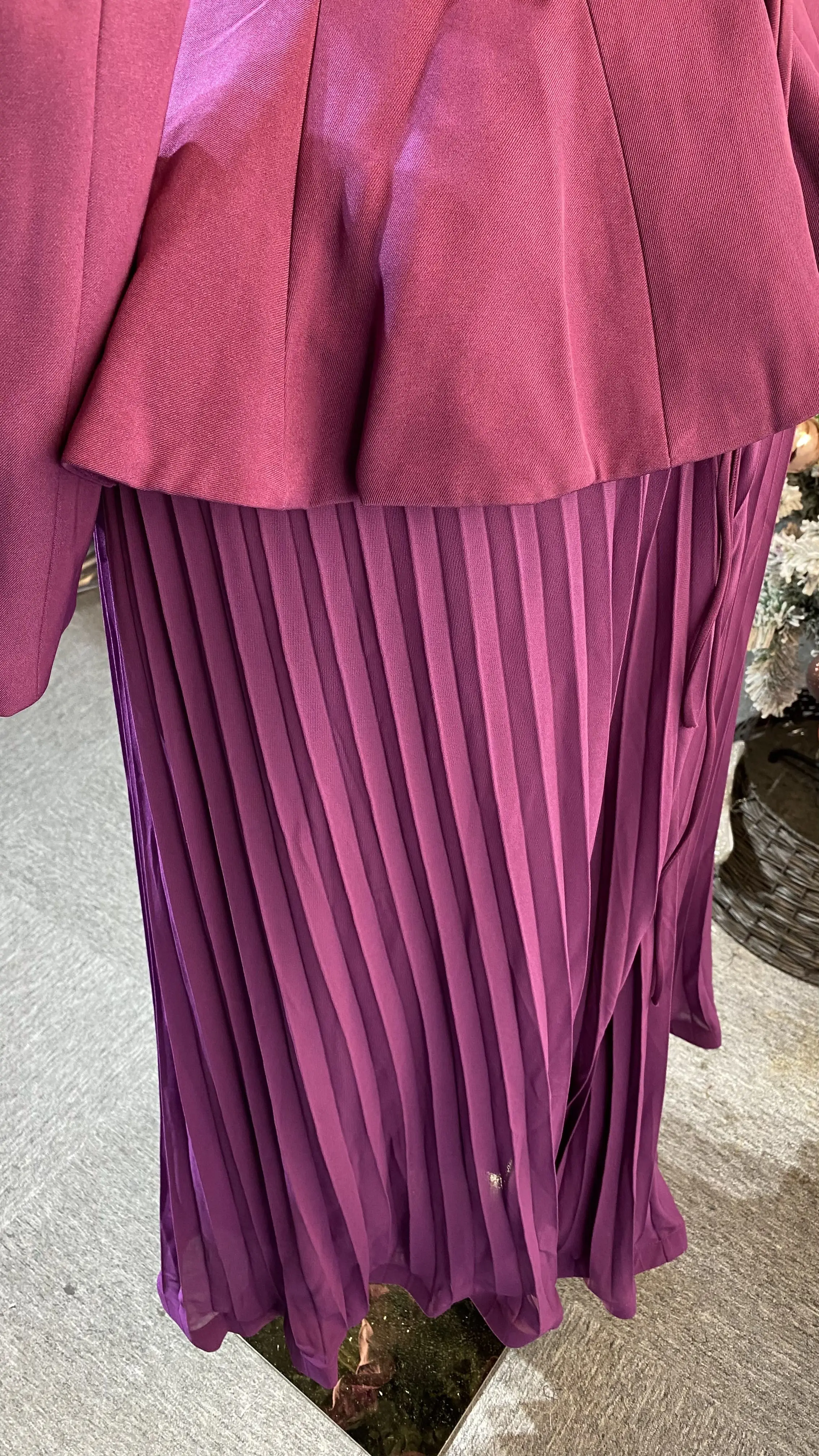 فستان أنيق غير منتظم، رقبة دائرية نسائية كاجوال، أكمام منتفخة وردية، تنورة مطوية كلاسيكية-GZXX276