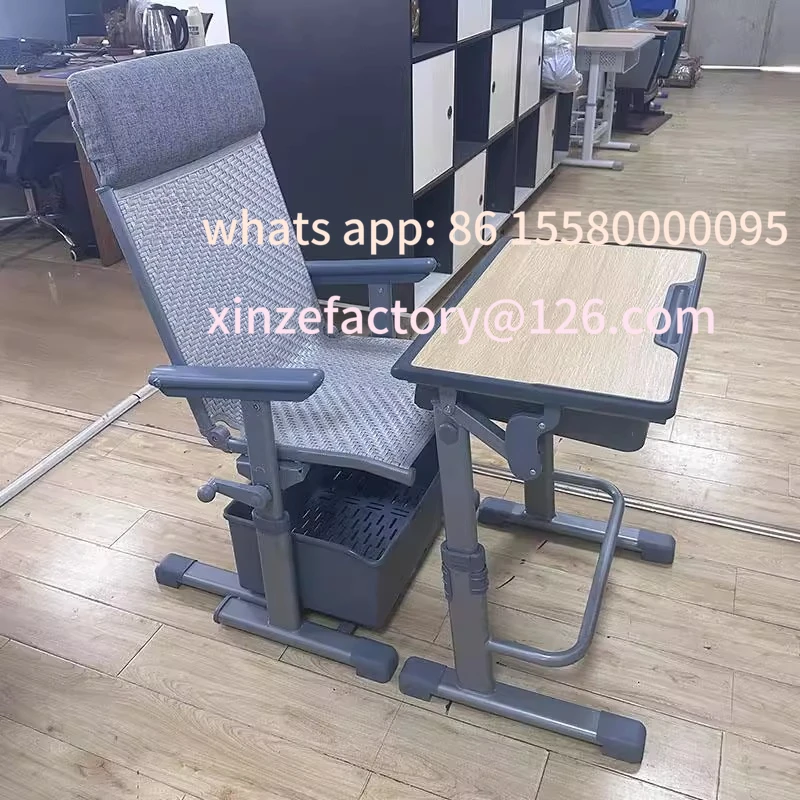 

Customizable student lunch break desks and chairs reclining