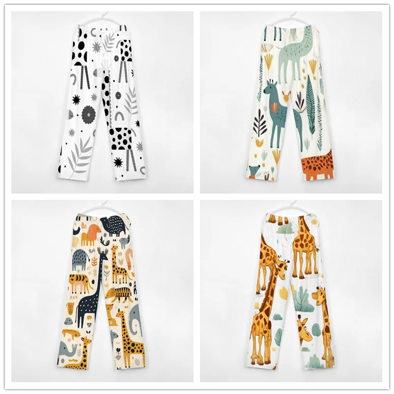 Giraffe Pattern Cute Pajama Pants Mens Womens Lounge Pants Super Soft Unisex Sleep Pajama Bottoms with Pockets Drawstring