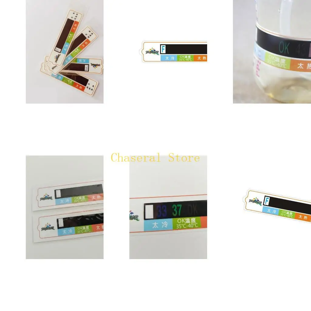 E7CE PVC Baby Bottle Temperature Sticker with Visual Cold OK Hot Zones, 35℃ to 40℃ Feeding Aid for Faster Night Feeding and
