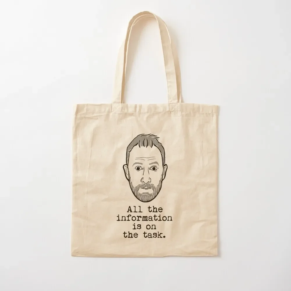 

Taskmaster - Alex Horne - All the information is on the task Tote Bag Big bag bags luxury women tote bag woman