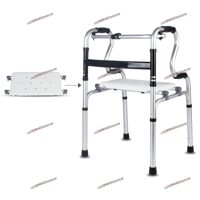 Walker for The Elderly Walking Aluminum Alloy Disabled Four-corner Crutches Assisted Rehabilitation Training Folding Walker