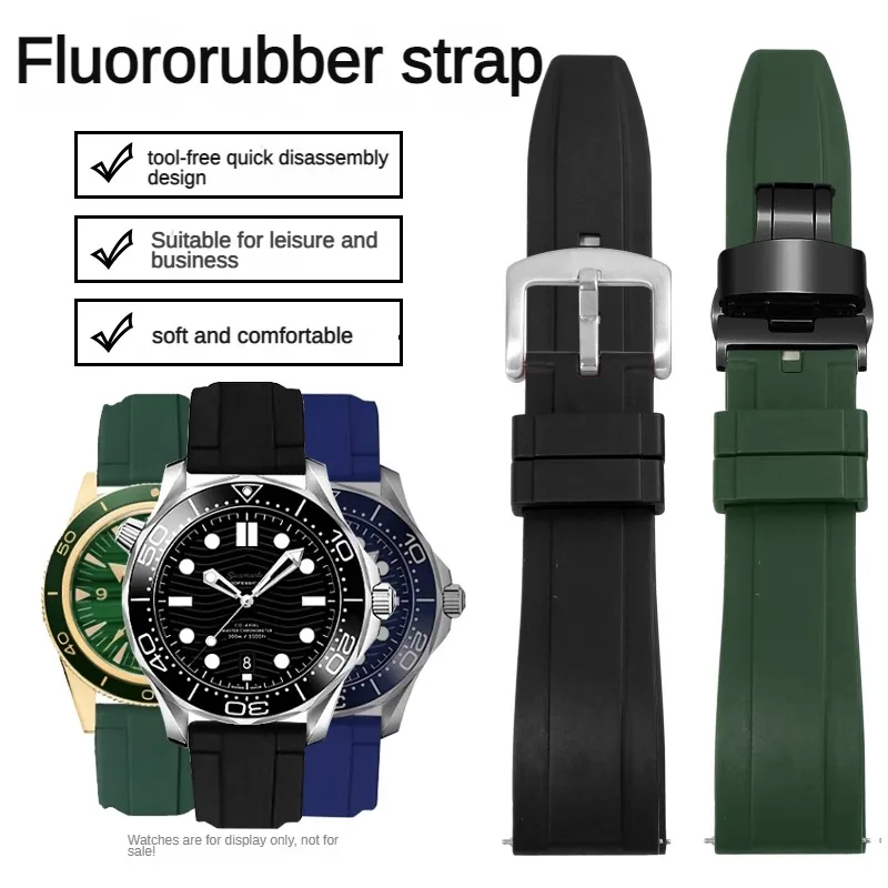 

Universal Brands Rubber Watchband With 18/20/22/24mm Flat Interface Silicone Strap