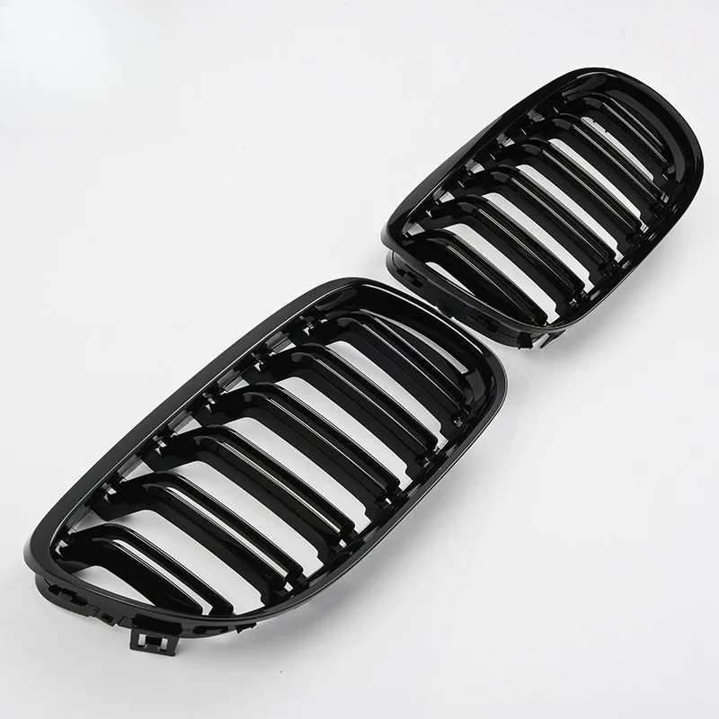For BMW 3 Series E90 LCI 2008-2011 Front Grille Set Gloss Black Dual Single Slat Kidney Grilles Direct Fit Upgrade Replacement
