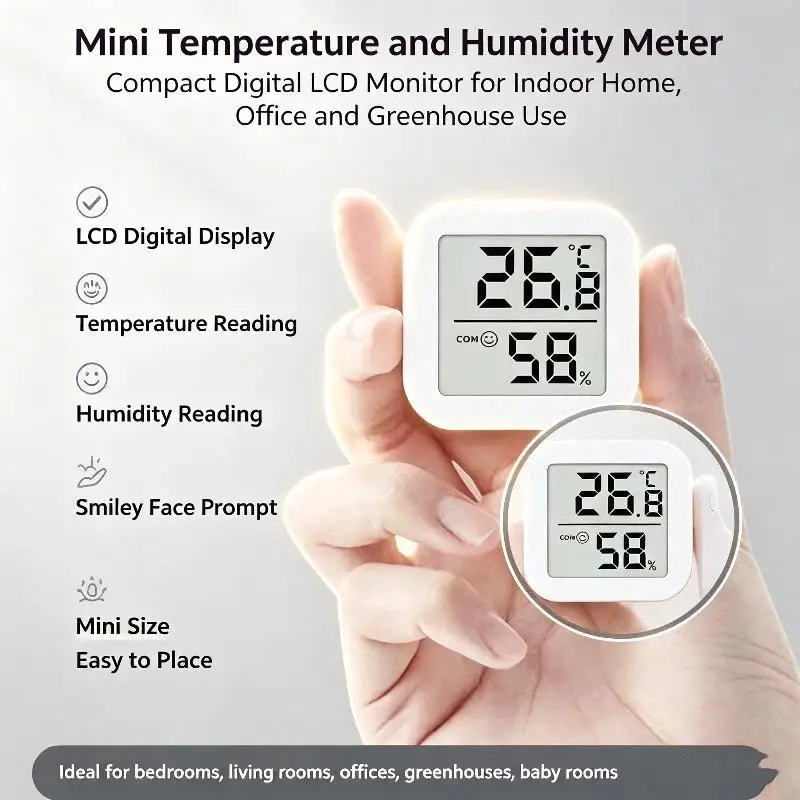 Temperature Gauge Mini LCD Digital  Hygrometer Indoor Room Temperature Humidity Meter Sensor Gauge Weather for Home