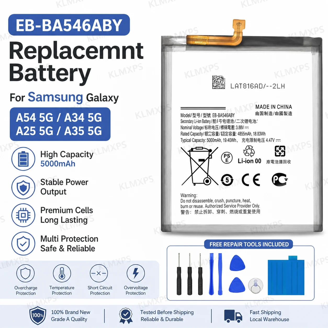 Premium Phone Battery for Samsung Galaxy A51 A70 A71 A5 A7 A8 A9 Pro A8+ A8S 2018 Feel2 Replacement Batteries Factory Sealed