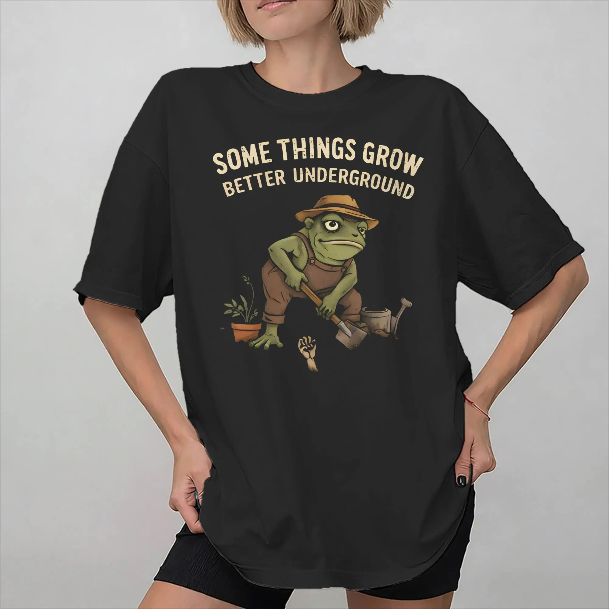 I Bury Things Maybe Plants Maybe People Frog Tee Shirt for Men Women Gift T Shirts  Cotton Clothing