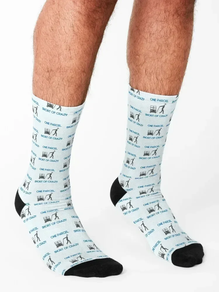 Funny Postal Worker One Parcel Short of Crazy Post Office Mail Carrier Mailman Socks Stockings winter Boy Socks Women's