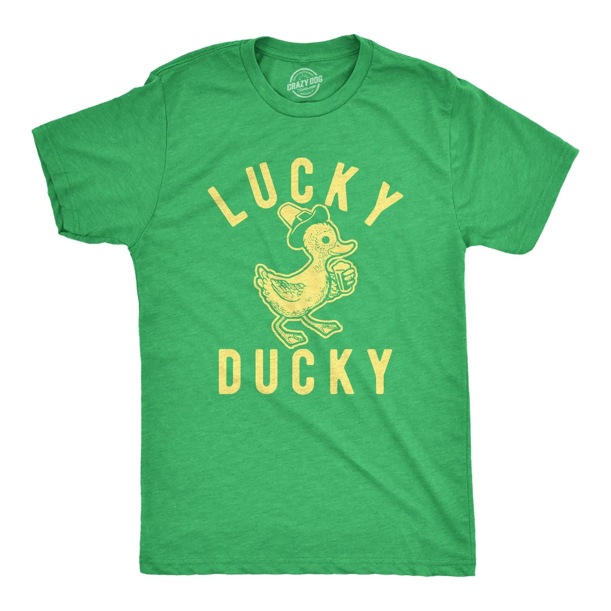 Lucky Ducky Offensive St Patricks Day T Shirt Green Ireland Drinking Clover Irish Shamrock Duck