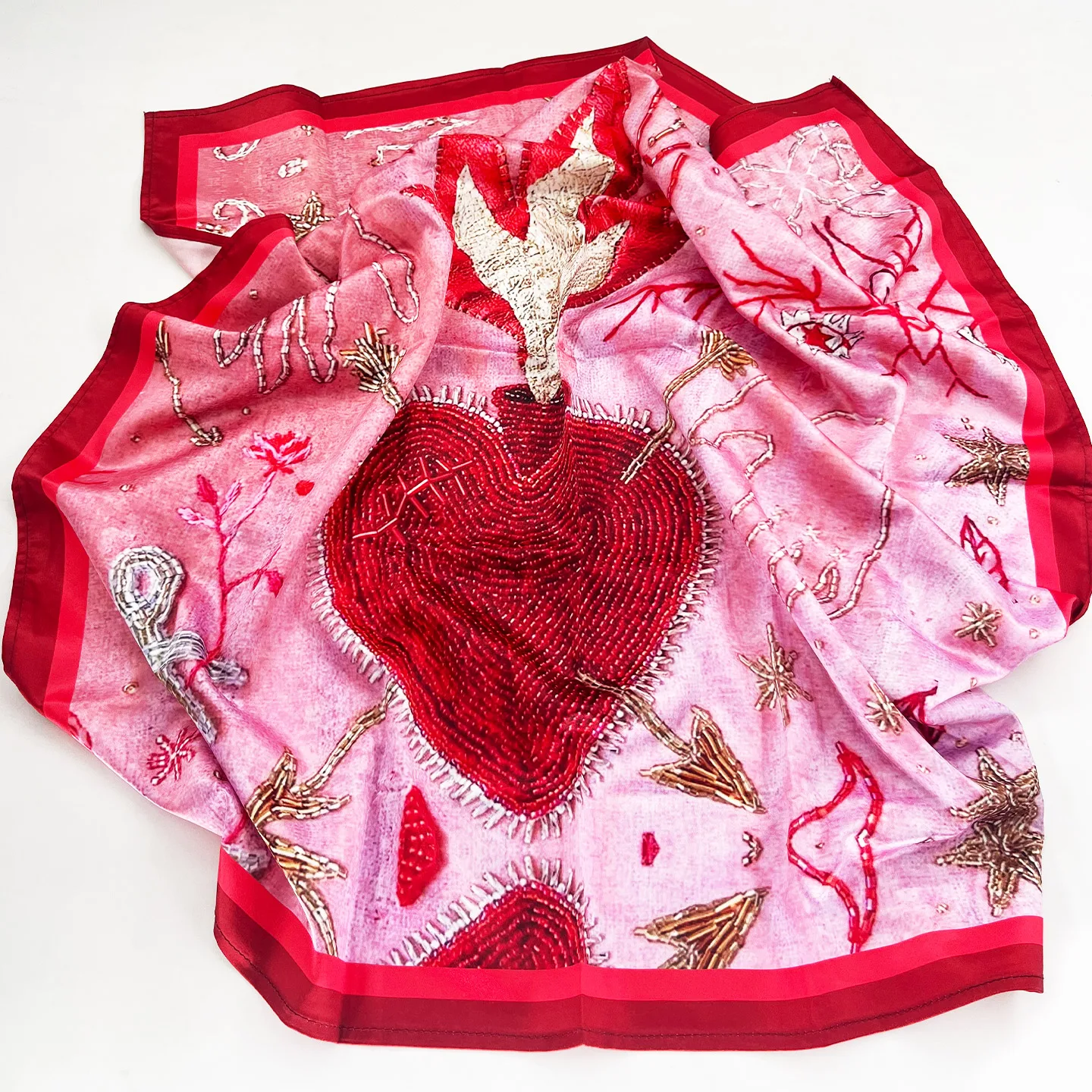 Elegant Creative Silk Scarf Women's Multi-Functional Neck Scarf Pants Sunscreen Headscarf Headwear Styling Bag Wrapping 70cm