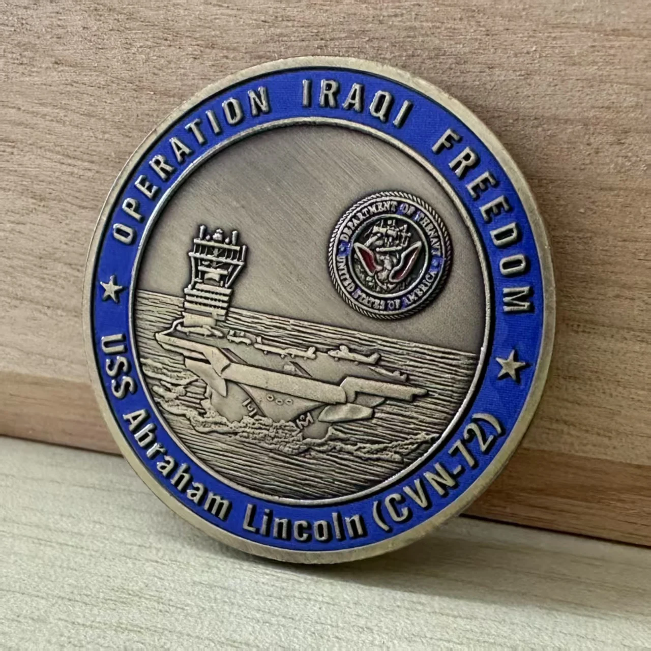 Bronze US Army Operation Iraqi Freedom Commemorative Coin USS Abraham Lincoln Military Challenge Coin Collectible replica