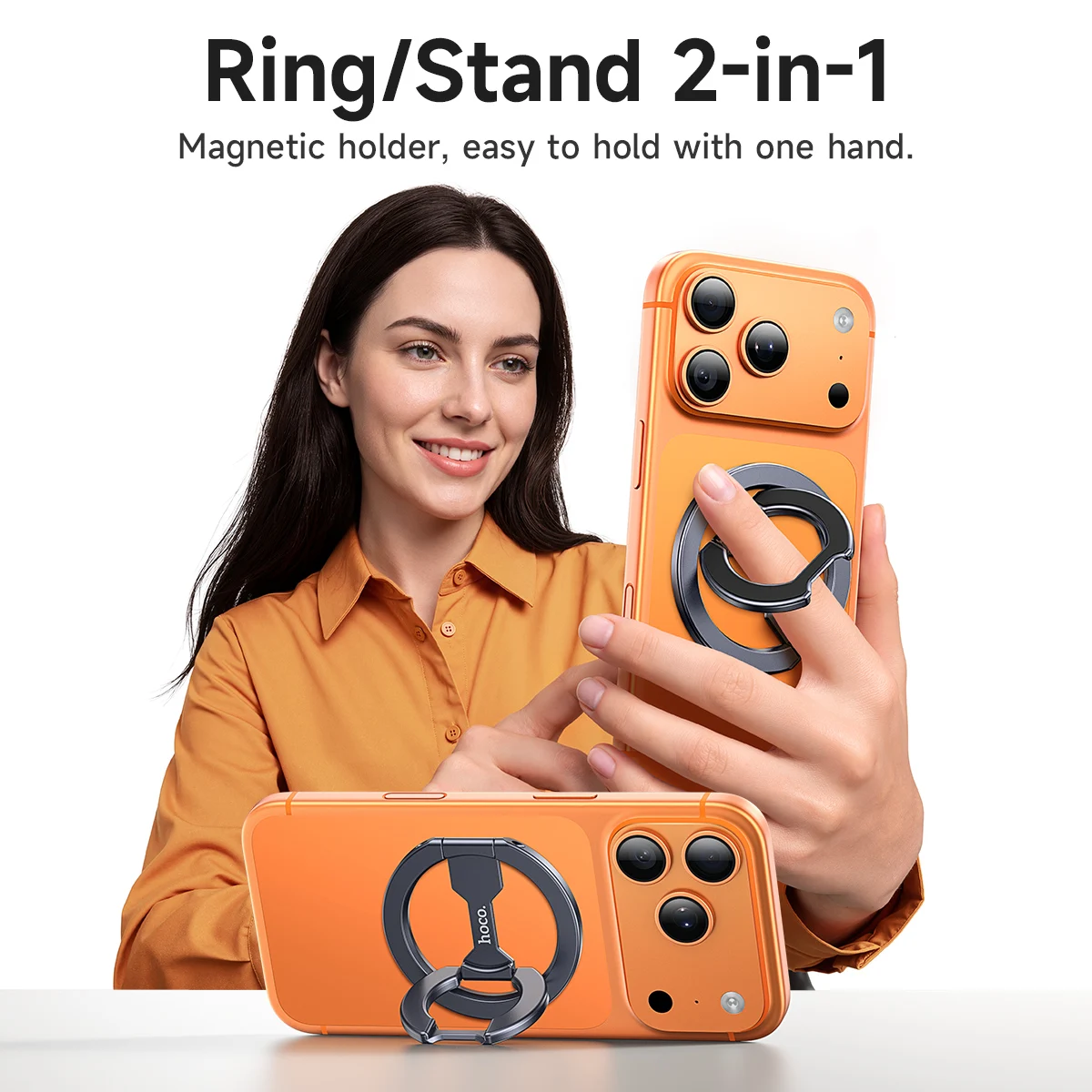 HOCO Magnetic Phone Ring Holder Removable Grip Kickstand N52 Compatible with iPhone MagSafe Samsung Xiaomi Mobile Phone Bracket view 2