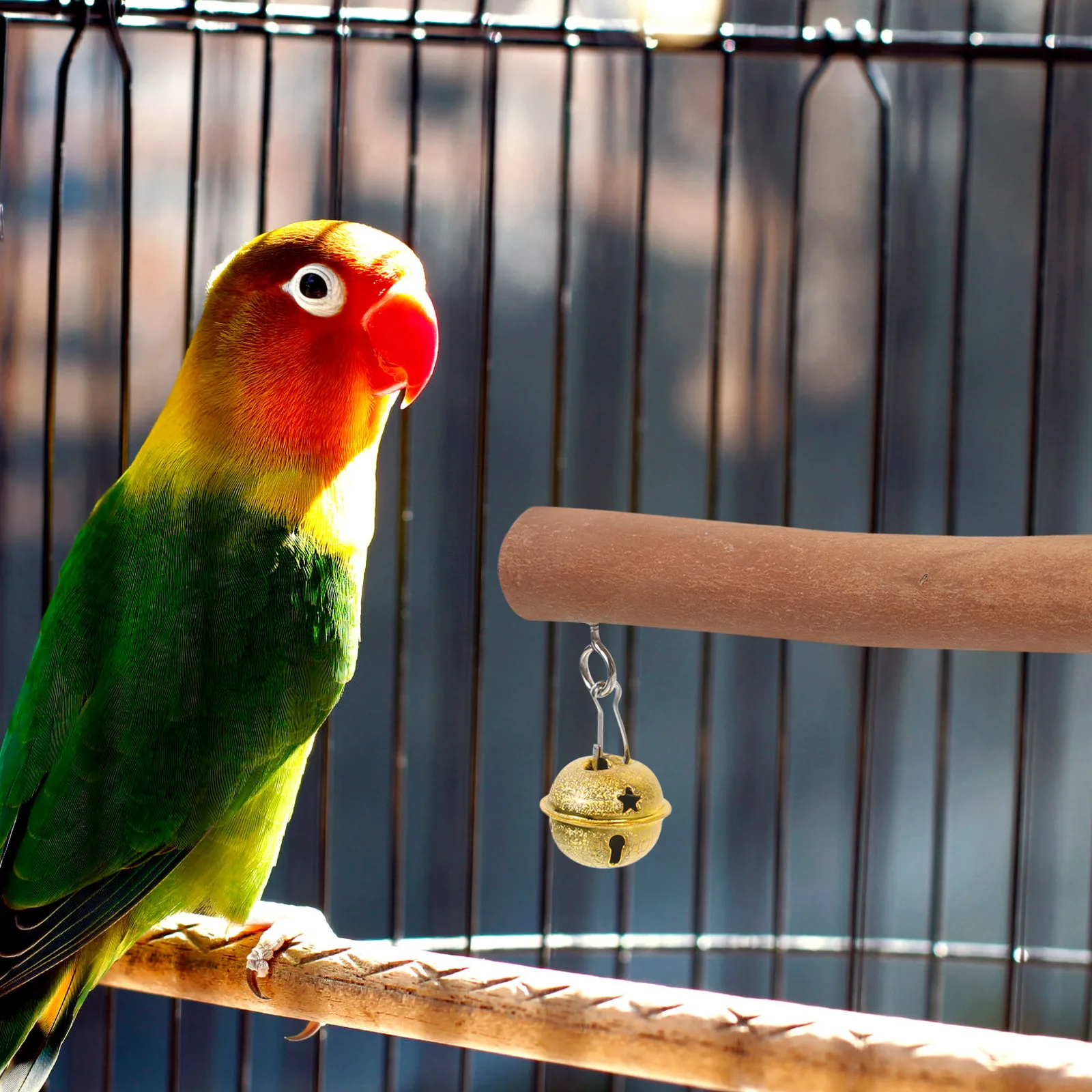 

Multifunctional Parrot Perch Bird Cage Accessories Natural Wood Branch 15Cm Tiger Skin Material Stable Structure Unique Design