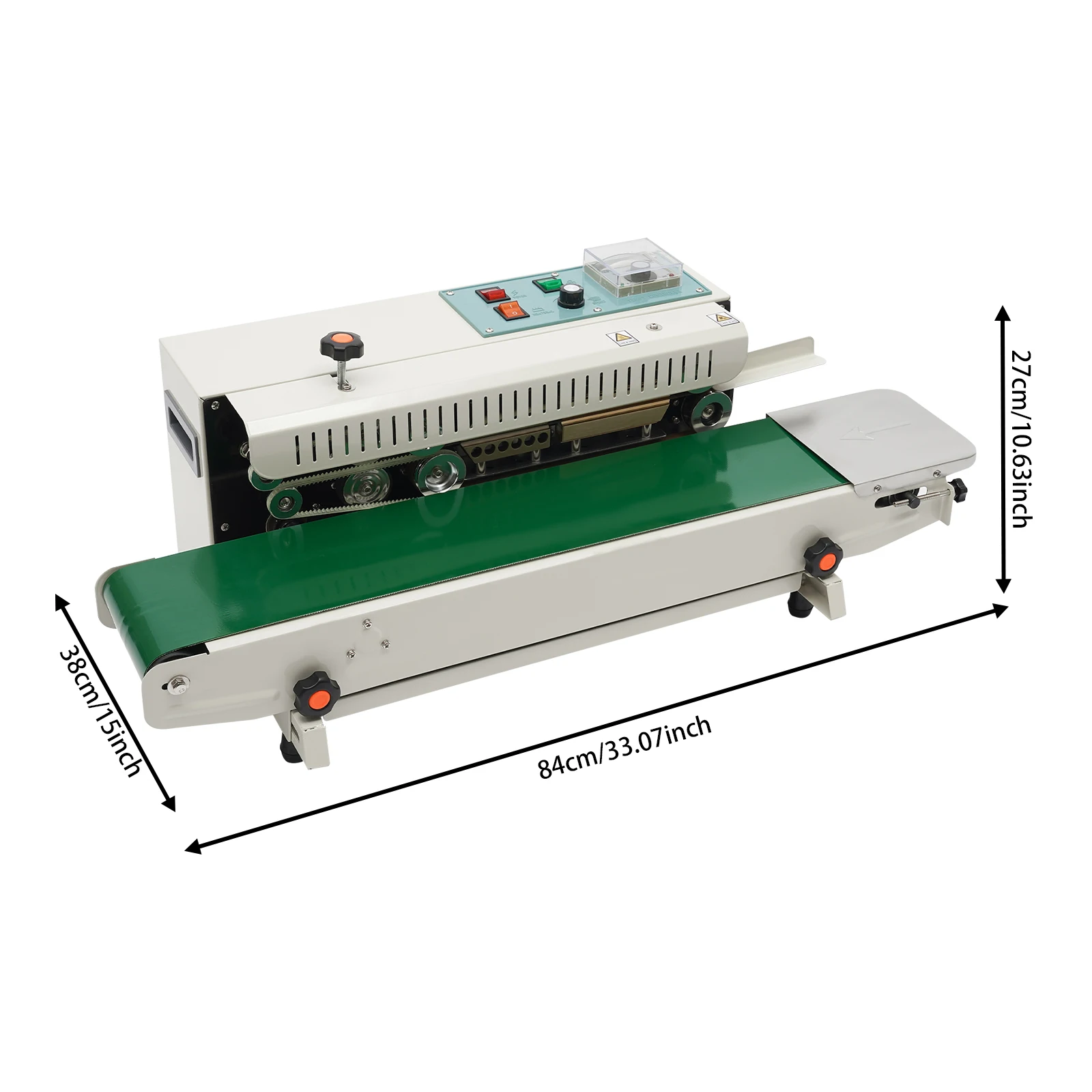 FR-900 Automatische Horizontale Band Sealer, Continue Zak Band Sluitmachine voor 0,02-0,8mm Zakken, Transportband Tafel Aanpassing