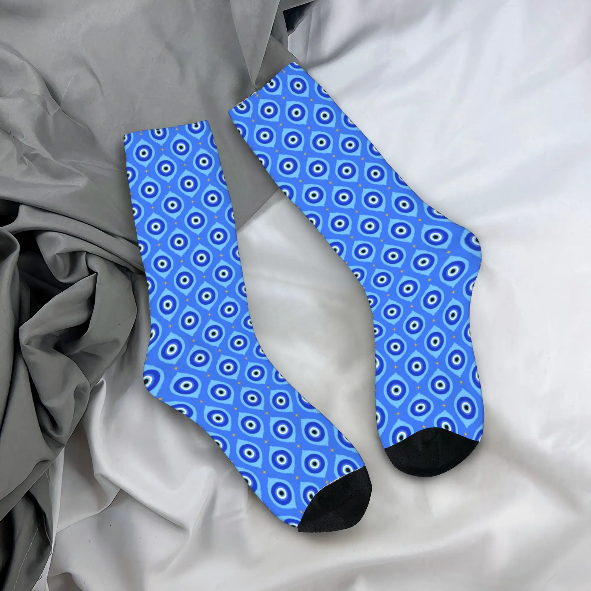 Evil Eye Turkish Mystic Greek Amulet Socks  Vintage Stockings Winter Anti Slip Women Men Socks High Quality Climbing Socks