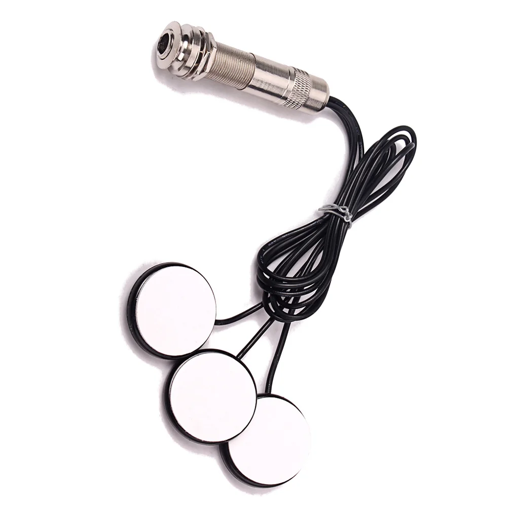 

3 Sensor Black Transducer Piezo Microphone Pickup Single Track Acoustic Guitar 635mm Jack Reduce Guitar Acoustic Noise