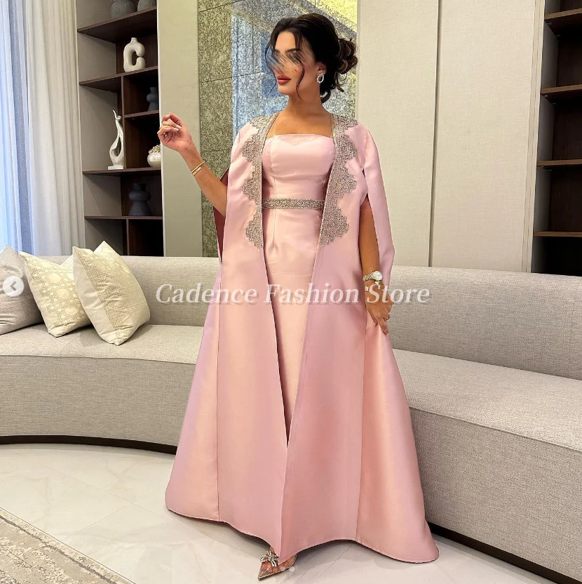 تخصيص أنيقة الوردي سبليت كم طويل دبي فساتين حفلة موسيقية مطرز زين فساتين السهرة العربية فساتين مأدبة رسمية