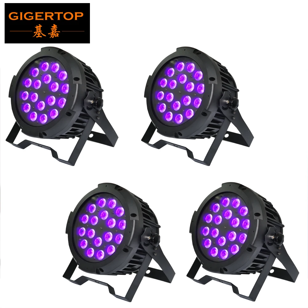 

TIPTOP LED Par Lights 18 x 3W UV Stage Light DMX DJ Lights Sound Activated with Stand, Strobe Light & Wash Par Light TP-P109UV