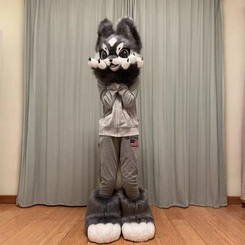 جديد رقيق Kigurumi Fursuits الحيوان رئيس زي لطيف القط الكلب رئيس هالوين زي رئيس كيمونو الأداء الدعائم الاطفال هدية