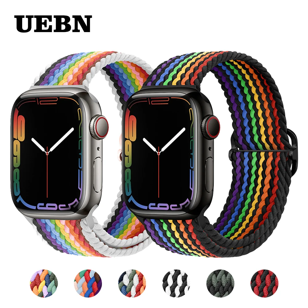 41 مللي متر 42 مللي متر 38 مللي متر 44 النايلون مطاطا النسيج سوار IWatch 4 5 SE 6 مضفر سولو حلقة حزام ل أبل ساعة 7 الفرقة 44 مللي متر 40 مللي متر 45 مللي متر