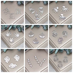 3pcs Mushroom Charms Diy Earrings Necklace Bracelet Stainless Steel Snake Octopus Dragon Sword Bird Charms For Jewelry Making