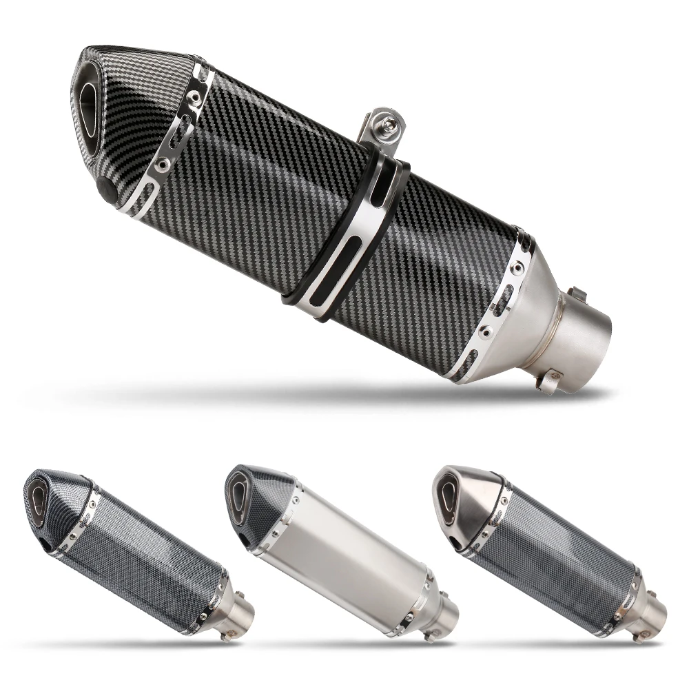 

370mm Universal 51MM Motorcycle Exhaust Muffler with DB Killer For GSX250R 250NK CB400F R15 MT03 ZX25R 450SS GSXS125 G310R NMAX
