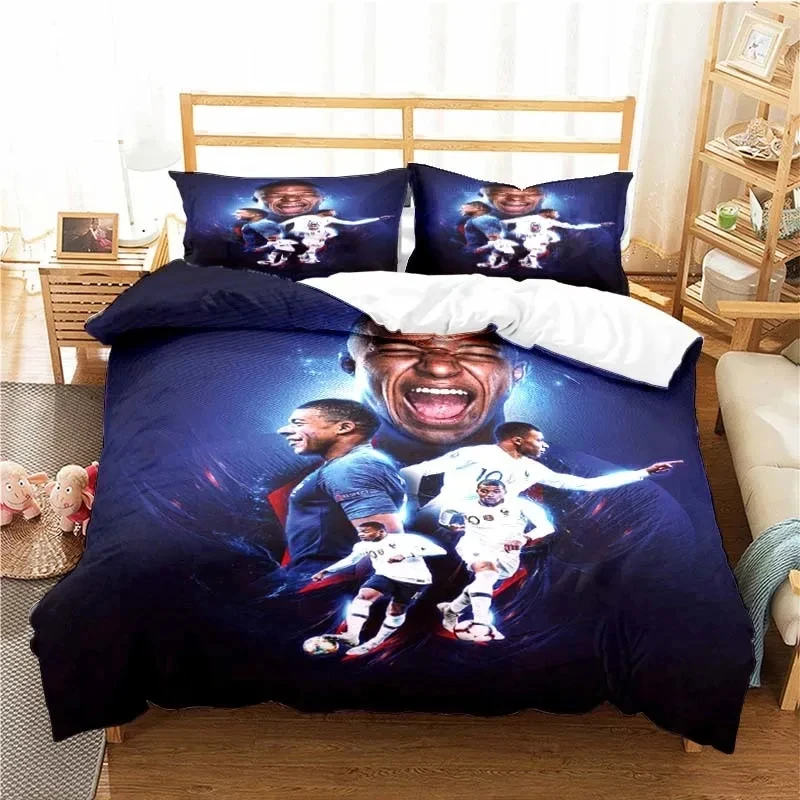 Football Star Kylian NO.10 Bedding Set Boys Girls Twin Queen Size Duvet Cover Pillowcase Bed Adult Home Textileextile