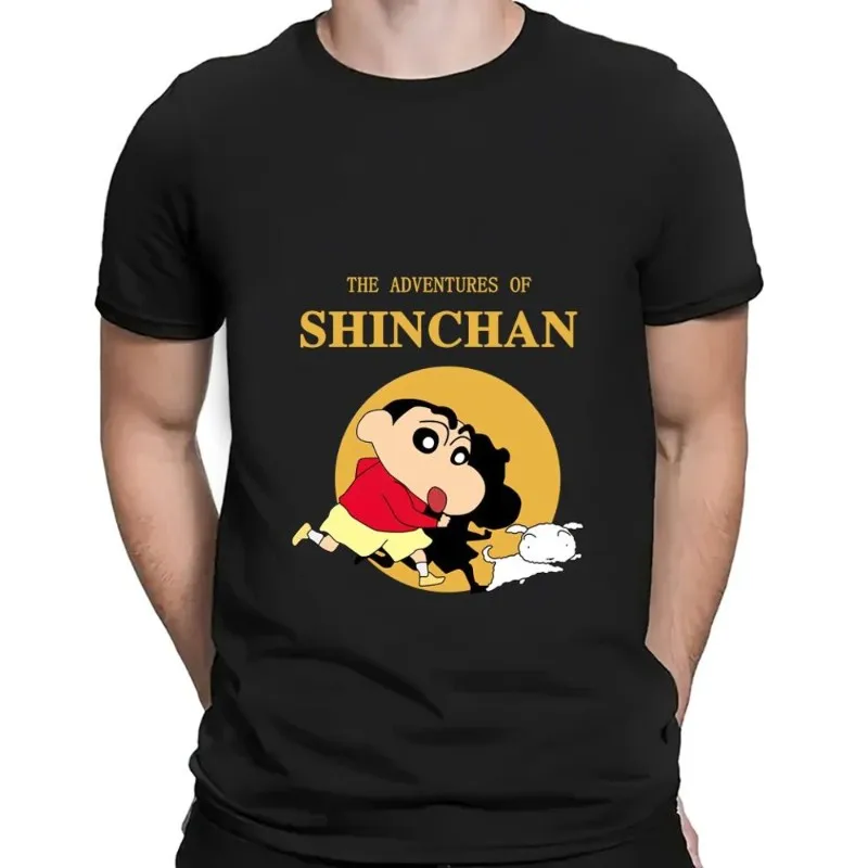 bilibili Anime C-Crayon S-Shin-chan Cute T Shirt Women Couple Combination Clothes Short Sleeve Collar Fashion Man Cotton