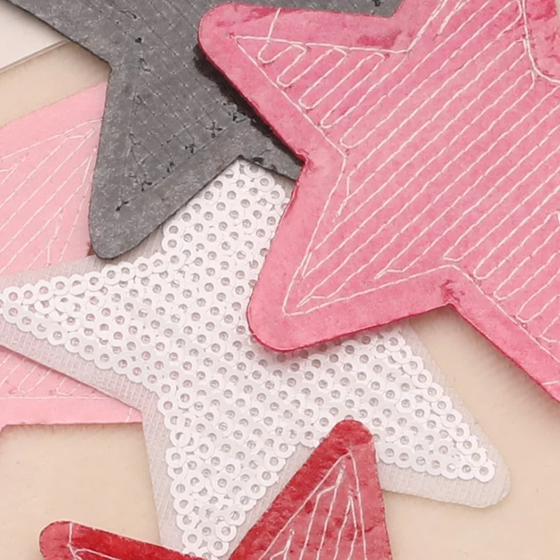 13 stücke Stern Eisen auf Patch für Kleidung Kinder viel niedlichen Glitzer Herz Aufkleber Pack Pailletten Stoff Sets nähen Jacke Mochila DIY groß – Detail 9
