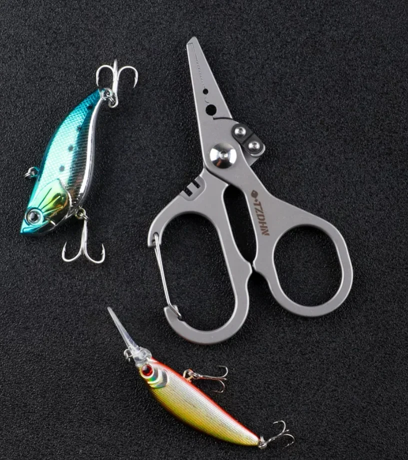 Multifunctional Mini Fishing Clippers Stainless Steel Tungsten Steel Scissors PE Line Hook-Off Fishing Pliers Y803