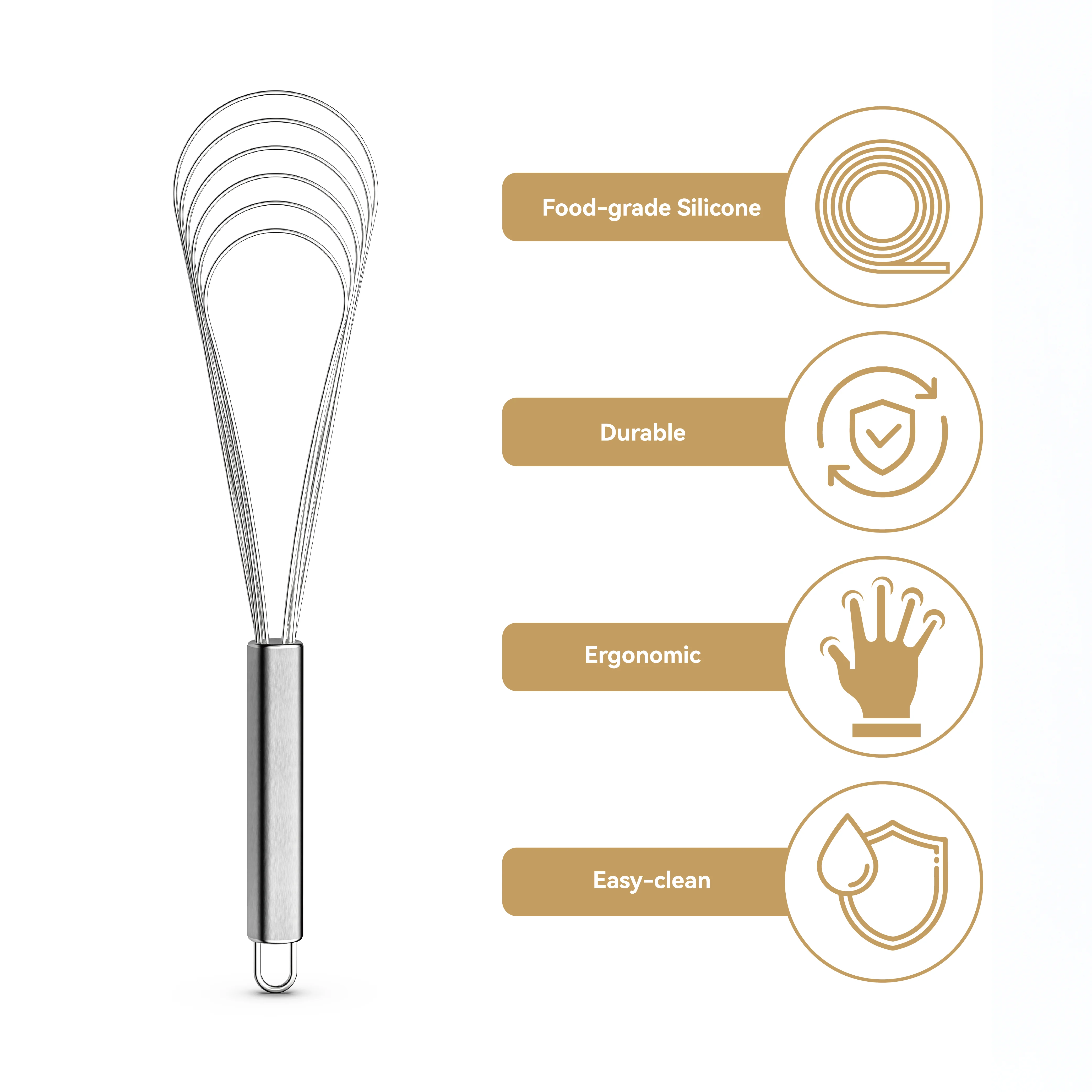 VIMACO® Flat Whisk Stainless Steel 8