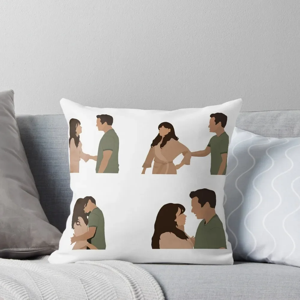 Nick and Jess first kiss scene Throw Pillow Sofa Pillow Cover ornamental pillows Pillow