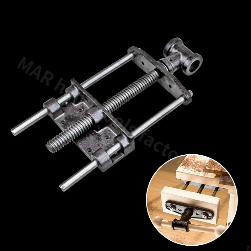 Heavy Duty Bench Clamp Woodworking Workbench Connecting Rod Durable Malleable Iron Vise Fixed Desk Clamp For Carpenter Home DIY