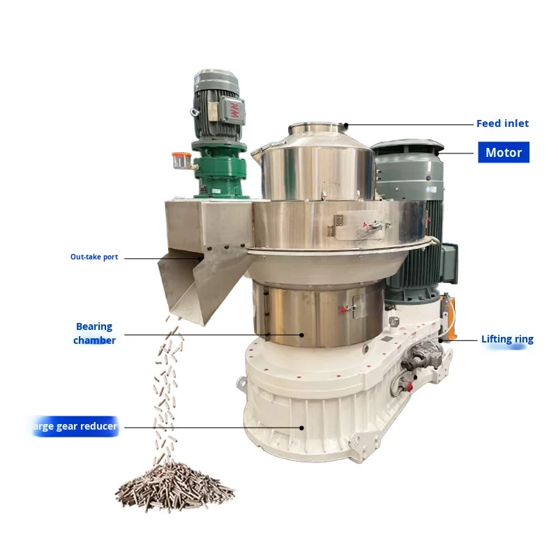 Joycan Large Vertical Ring Die Pellet Machine High 200-1000 Kg/h Output 5-30mm Pellet Diameter For Grass Peanut Shell Biomass