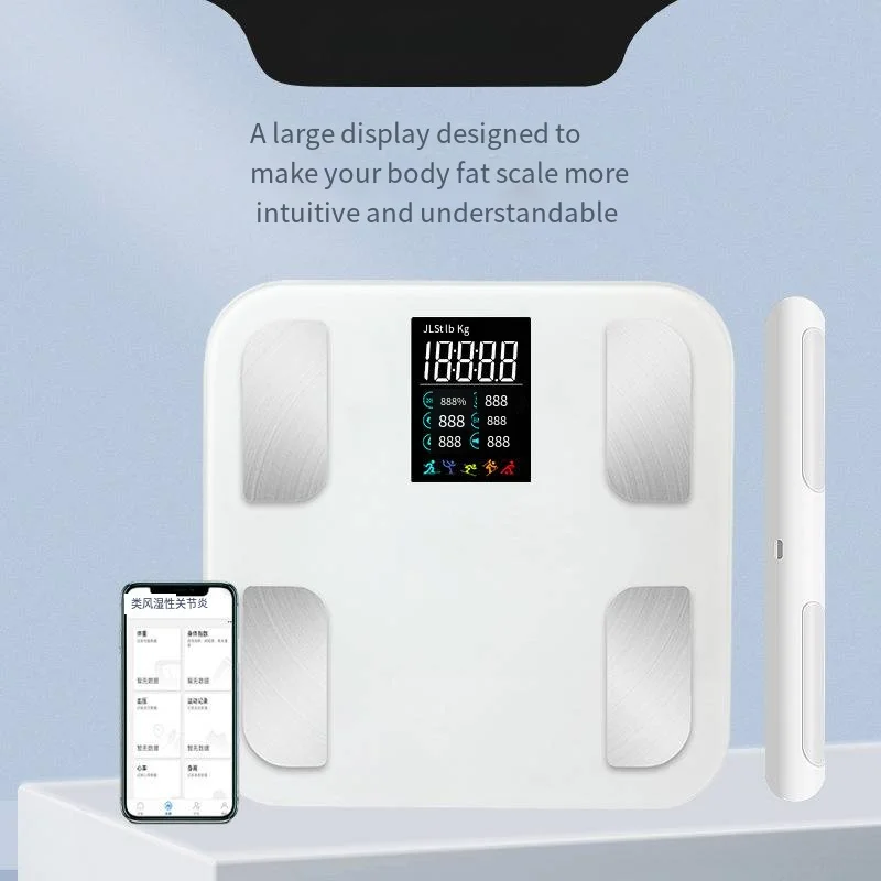 New Arrival Premium Big Colorful Display Scale BMI Professional Analyzer 8 Electrodes Home Medical Smart Body Fat Weighing Scale