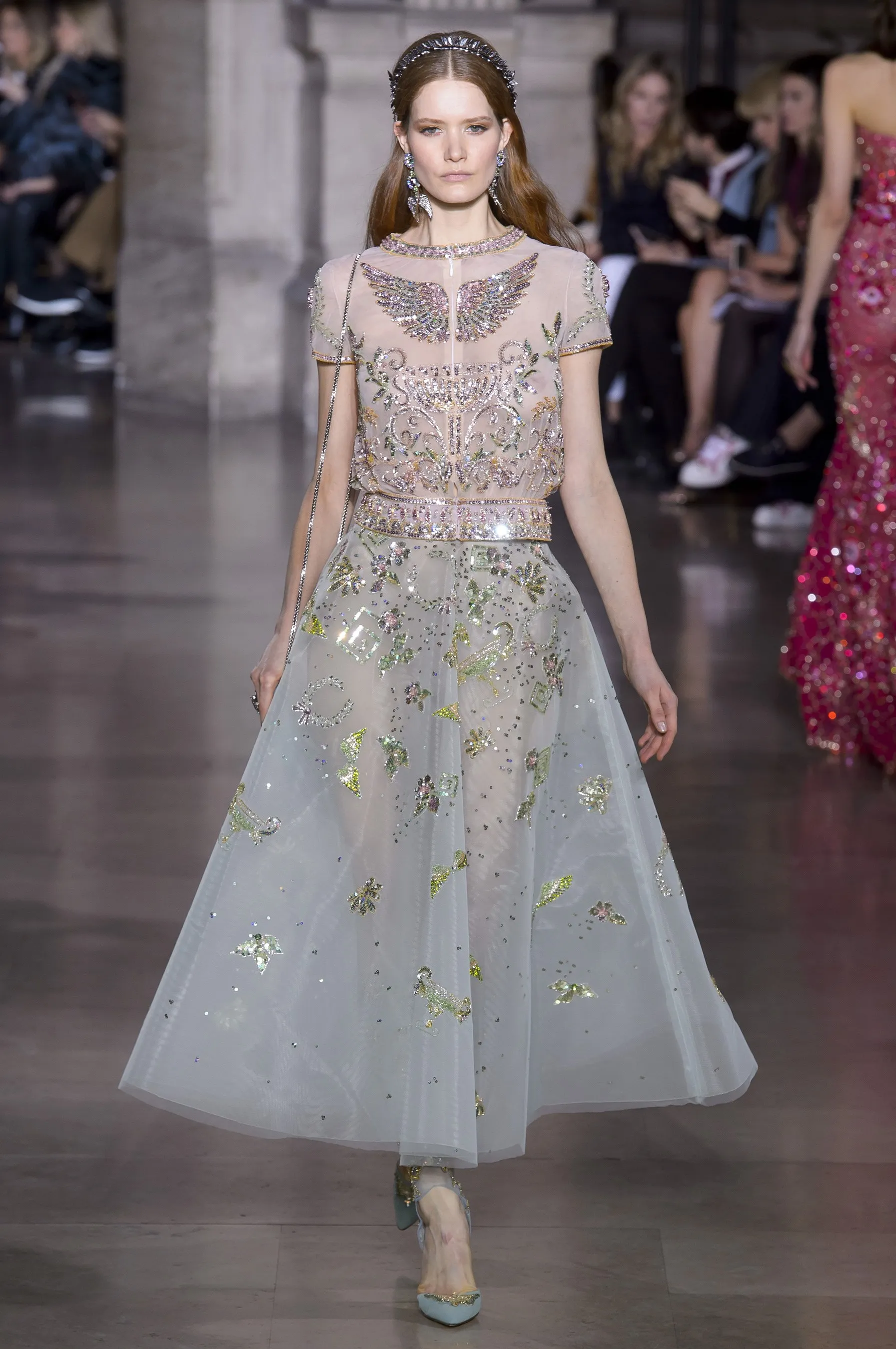 Georges Hobeika Sexy Short Sleeves Beaded Ankle Length فساتين السهرة vestidos de fiesta  فساتين سهره evening dresses