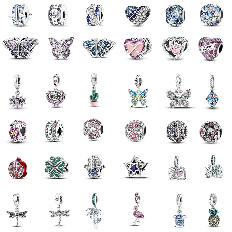 

Charms Plata De Ley 925 Aircraft Shine Insert Drill Dragonfly Charms Fit 925 Original DIY Bracelet Birthday Jewelry For Women