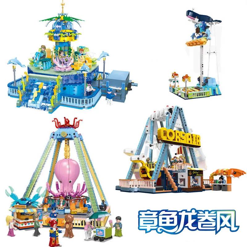 IN STOCK MOC Creativity Undersea Amusement Park Building Blocks Bricks Assembling Model Toys for Children Birthday Gift Set