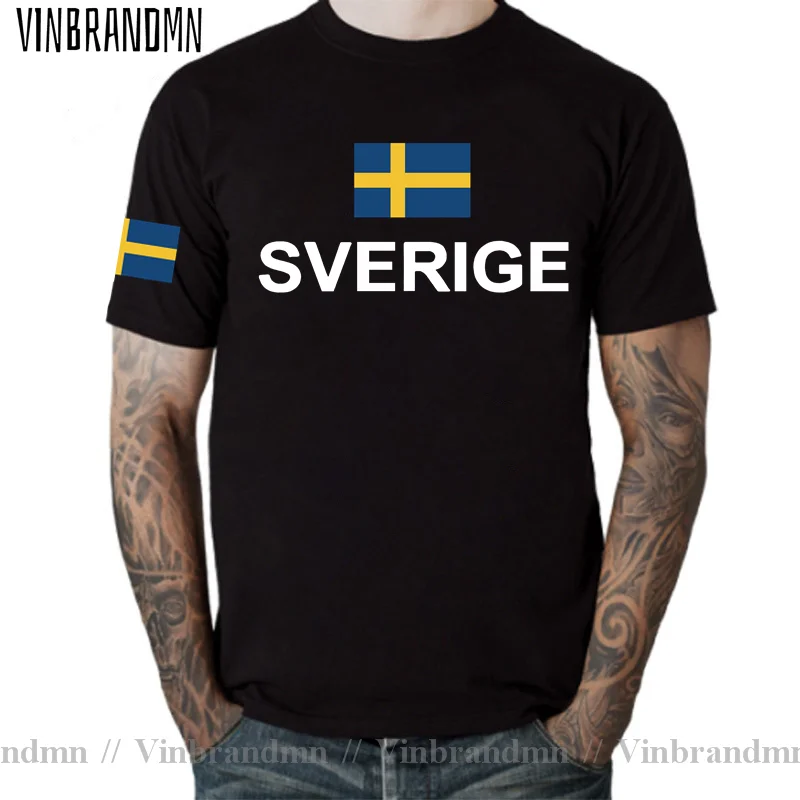 Suecia Sverige hombre camisetas sueco sueco camiseta camisetas equipo nacional camiseta reunión fitness gimnasios ropa camisetas país SE camisa