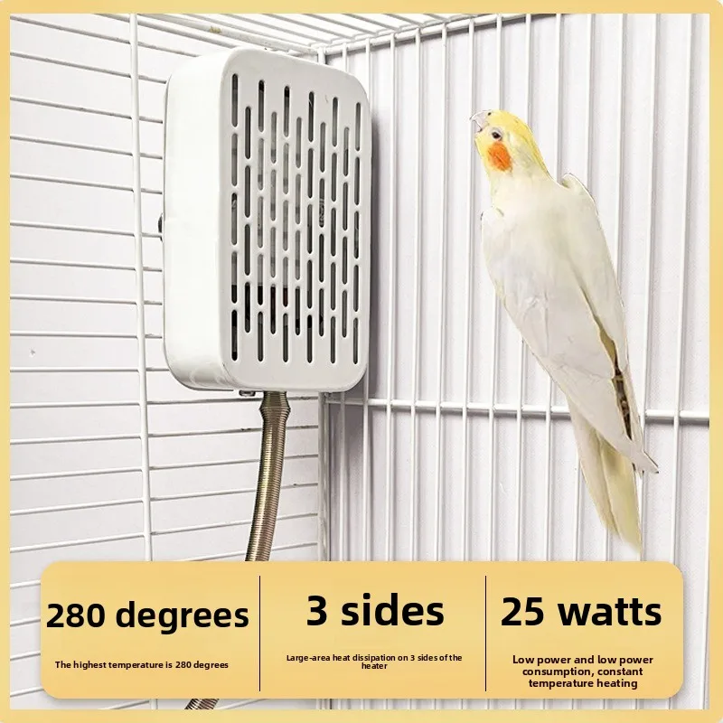 Matte Ceramic Parrot Heating Lamp Thermostatic Bird Heater Chew Resistant Winter Warming Accessory for Cockatiel Small Parrots