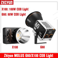 ZHIYUN MOLUS X100 100W G60 60W COB LED Video Light Photography Lighting Fill Light for Youtube Video Shooting