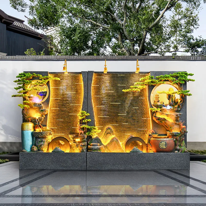 Rockery, flowing water, feng shui wheel fountain, cornucopia ornaments, circulating water fish tank, housewarming gifts