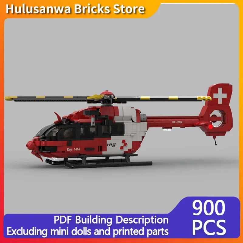 

H145 - Swiss Multi-Purpose Helicopter Model MOC Building Bricks War Equipment Modular Assemble Children Toys Suit Gifts Holiday