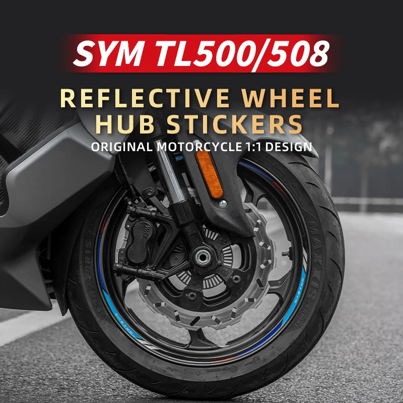 

For SYM TL500 508 Bike Wheel Hub Reflective Safety Stickers Motorcycle Accessories Rim Decals Can Custom Color