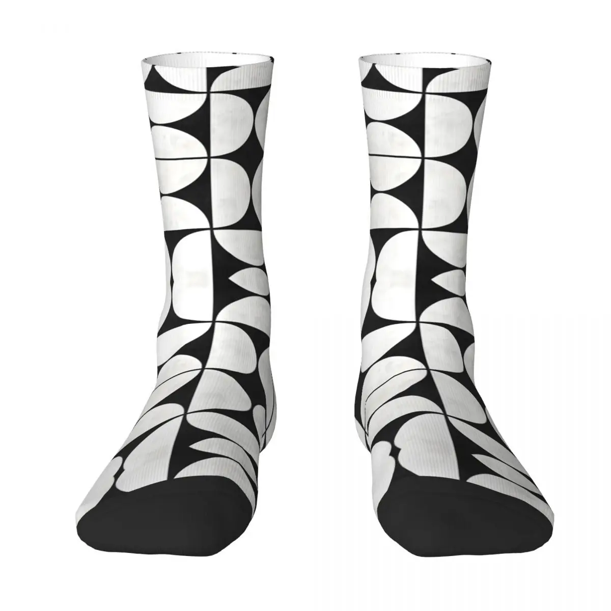 Retro Mid-Century Modern Pattern Men's Socks Unisex Novelty Seamless Printed Happy Crew Sock Gift