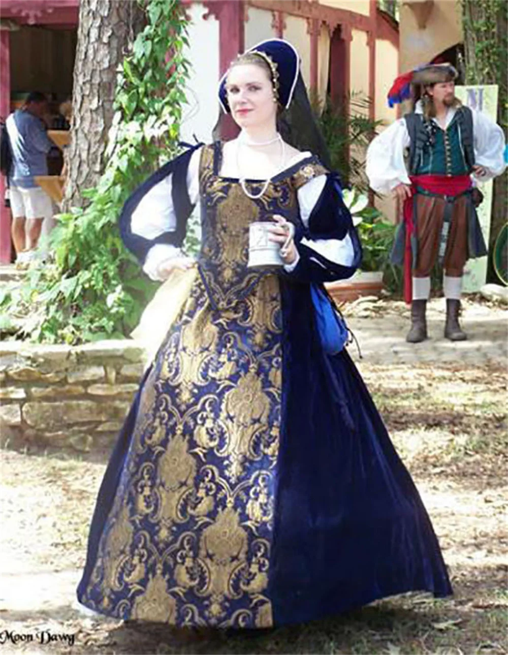 Renaissance Medieval Victorian Queen Elizabeth Tudor Queen Mary Cosplay Dress Anne Boleyn Gown Queen of England Costume Women