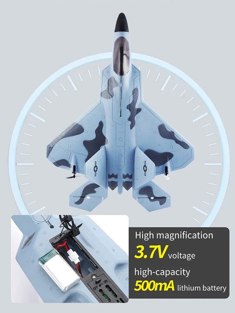 Najnowsze 2.4G 2CH RC samoloty zestaw Raptor F22 w wersji samolotu bojowego