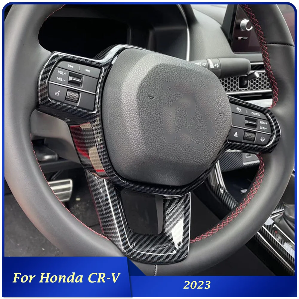 Car Styling For Honda CR-V 2023 Car Steering Wheel Button Switch Trims Cover Frame Interior Decorations